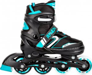 Rolki Raven Inlineskates Rolki Wrotki 3w1 Regulowane RAVEN Helixi Black/Mint 30-33 Kółka LED 3