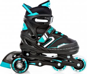 Rolki Raven Inlineskates Rolki Łyżwy Wrotki 4w1 Regulowane RAVEN Helixi Black/Mint 30-33 Kółka LED 8