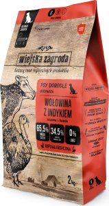 Wiejska Zagroda Karma sucha dla psa Wołowina z indykiem (dorosły) chrupki S 2kg 1