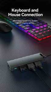 HUB USB Vention Hub USB 3.0 z 4 portami i zasilaczem CHLBD 0,5m czarny 23