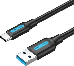 Kabel USB Vention Kabel USB 3.0 A do USB-C Vention COZBH 2m czarny PVC 1