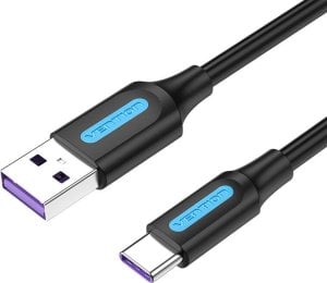 Kabel USB Vention Kabel USB 2.0 A do USB-C 5A Vention CORBD 0,5m Czarny Typ PVC 1