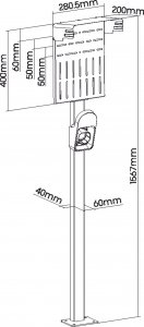 InLine Uniwersalny stojak z uchwytem na kabel do ładowania pojazdów elektrycznych (59989B) 9