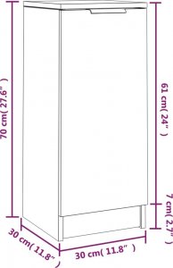 vidaXL Szafka, dąb sonoma, 30x30x70 cm, materiał drewnopochodny 10