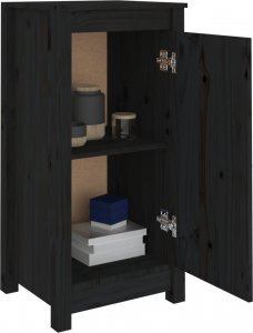 vidaXL Szafki, 2 szt., czarne, 40x35x80 cm, lite drewno sosnowe 4