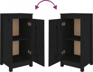 vidaXL Szafki, 2 szt., czarne, 40x35x80 cm, lite drewno sosnowe 7