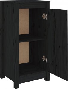 vidaXL Szafki, 2 szt., czarne, 40x35x80 cm, lite drewno sosnowe 8