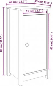 vidaXL Szafki, 2 szt., czarne, 40x35x80 cm, lite drewno sosnowe 10