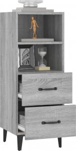 vidaXL Szafka, szary dąb sonoma, 34,5x34x90cm, materiał drewnopochodny 5