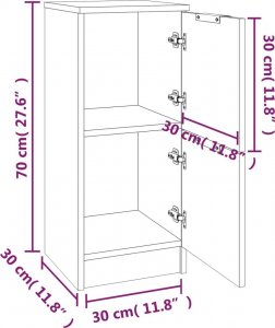 vidaXL Szafka, szary dąb sonoma, 30x30x70 cm, materiał drewnopochodny 9