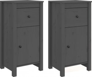 vidaXL Szafki, 2 szt., szare, 40x35x80 cm, lite drewno sosnowe 2