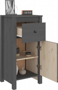 vidaXL Szafki, 2 szt., szare, 40x35x80 cm, lite drewno sosnowe 4