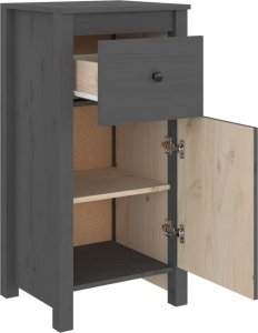 vidaXL Szafki, 2 szt., szare, 40x35x80 cm, lite drewno sosnowe 9