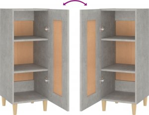 vidaXL Szafka, szarość betonu, 34,5x34x90 cm, materiał drewnopochodny 8