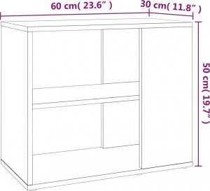 vidaXL Szafka boczna, brązowy dąb, 60x30x50 cm 7