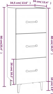 vidaXL Szafka, dąb sonoma, 34,5x34x90 cm 9