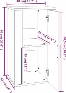 vidaXL Szafka, brązowy dąb, 40x33x70 cm, materiał drewnopochodny 10