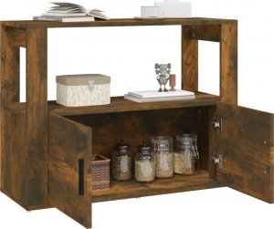 vidaXL Szafka, przydymiony dąb, 80x30x60 cm, materiał drewnopochodny 5