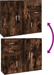 vidaXL Szafka, przydymiony dąb, 91x29,5x75 cm 9