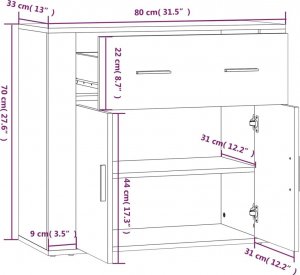 vidaXL Wysoka szafka, szarość betonu 11