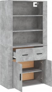 vidaXL Wysoka szafka, szarość betonu 6