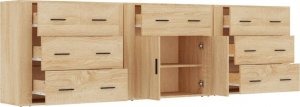 vidaXL Szafki, 3 szt., dąb sonoma, materiał drewnopochodny 5