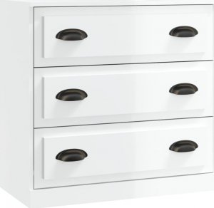 vidaXL Szafka, biała z połyskiem, 70x35,5x67,5 cm 2