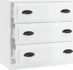 vidaXL Szafka, biała z połyskiem, 70x35,5x67,5 cm 3