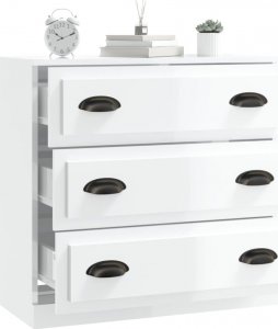 vidaXL Szafka, biała z połyskiem, 70x35,5x67,5 cm 7