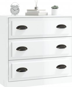 vidaXL Szafka, biała z połyskiem, 70x35,5x67,5 cm 8