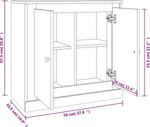 vidaXL Szafka, szarość betonu, 70x35,5x67,5cm, materiał drewnopochodny 10