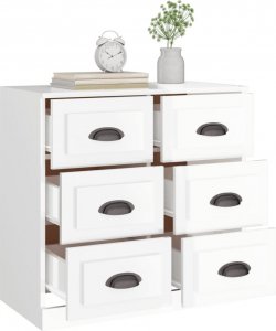 vidaXL Szafka, biała z połyskiem, 70x35,5x67,5 cm 5