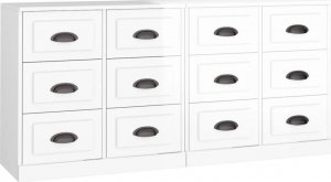 vidaXL Szafki, 2 szt., białe z połyskiem, materiał drewnopochodny 2