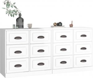 vidaXL Szafki, 2 szt., białe z połyskiem, materiał drewnopochodny 3