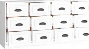 vidaXL Szafki, 2 szt., białe z połyskiem, materiał drewnopochodny 5