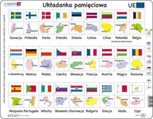 Larsen Układanka Unia Europejska - Flagi, stolice 1