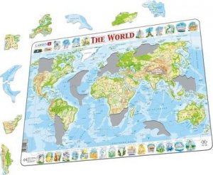 Larsen Układanka Mapa Świat fizyczna Maxi 1