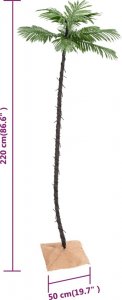 vidaXL Palma z oświetleniem, 136 ciepłych białych LED, 220 cm 10