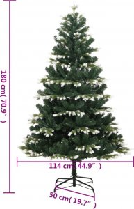 vidaXL Sztuczna choinka zawiasowa 180 cm 8