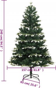 vidaXL Sztuczna choinka zawiasowa 240 cm 8