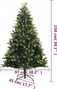 vidaXL Sztuczna choinka zawiasowa ze stojakiem, 150 cm 8