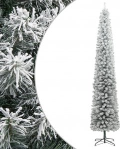 vidaXL Smukła choinka na stojaku, pokryta śniegiem, 300 cm, PVC 1