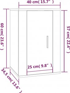 vidaXL Wiszące szafki telewizyjne, 2 szt., czarne, 40x34,5x60 cm 12