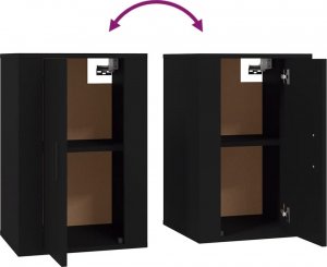 vidaXL Wiszące szafki telewizyjne, 2 szt., czarne, 40x34,5x60 cm 9