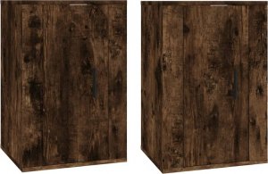 vidaXL Wiszące szafki TV, 2 szt., przydymiony dąb, 40x34,5x60 cm 2