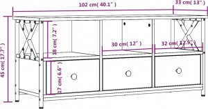 vidaXL Szafka pod telewizor, brązowy dąb, 102x33x45 cm 11