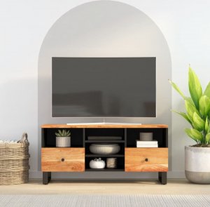 vidaXL Szafka pod TV, 100x33x46 cm, akacja i materiał drewnopochodny 1
