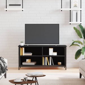 vidaXL Szafka pod TV, czarna, 100x40x50 cm, materiał drewnopochodny 1