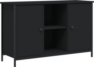 vidaXL Szafka pod TV, czarna, 100x35x65 cm 2