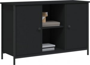 vidaXL Szafka pod TV, czarna, 100x35x65 cm 3